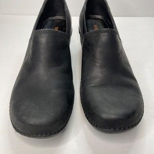 Merrell Womens Size 7 Black Emma Clog Slip On Nubuck Leather Casual